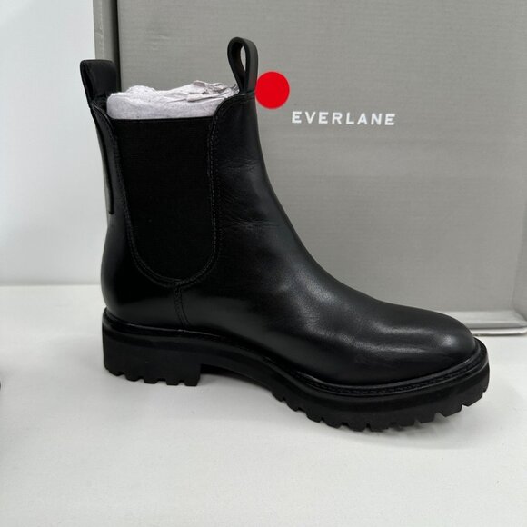 Everlane The Lug Chelsea Boot in Black sz 6.5 Women's Leather Ankle Chunky Sole - Picture 4 of 9